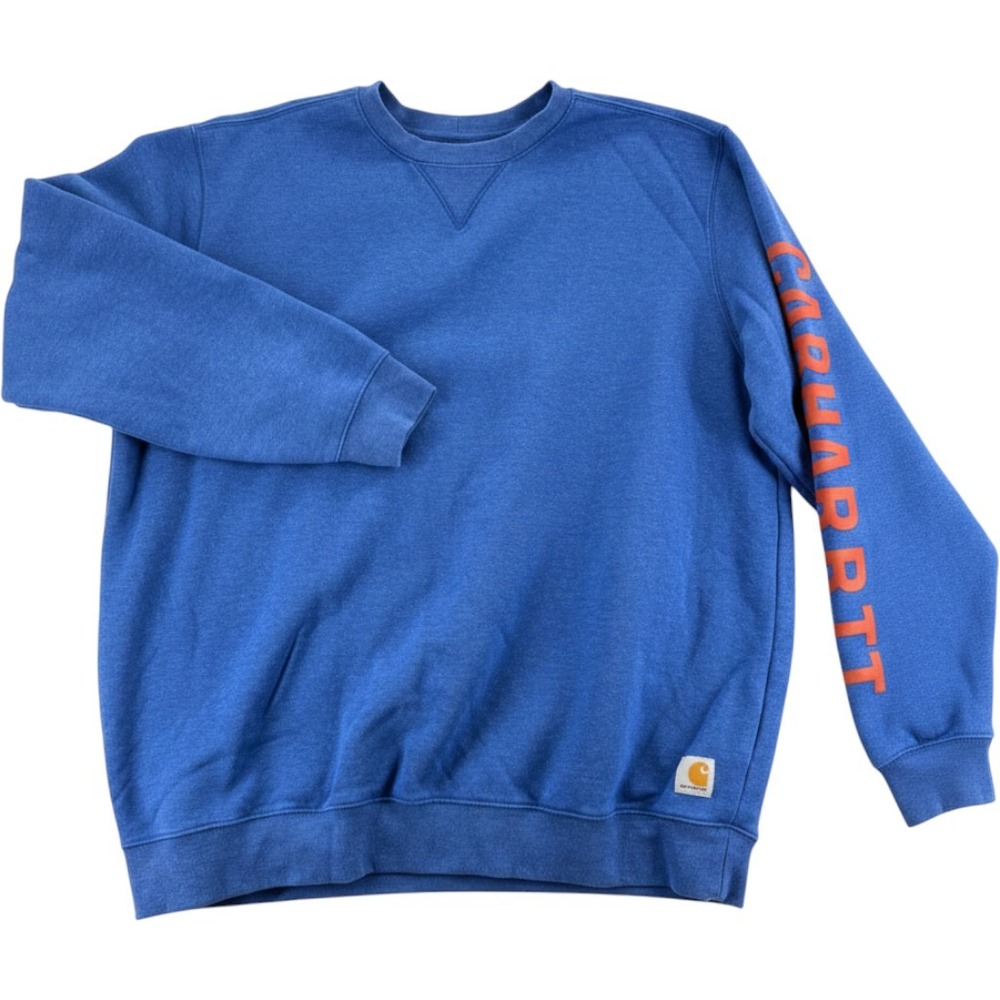 Carhartt Sweatshirt XL Loose Fit TS5444-M Blue Graphic Sleeve Crewneck